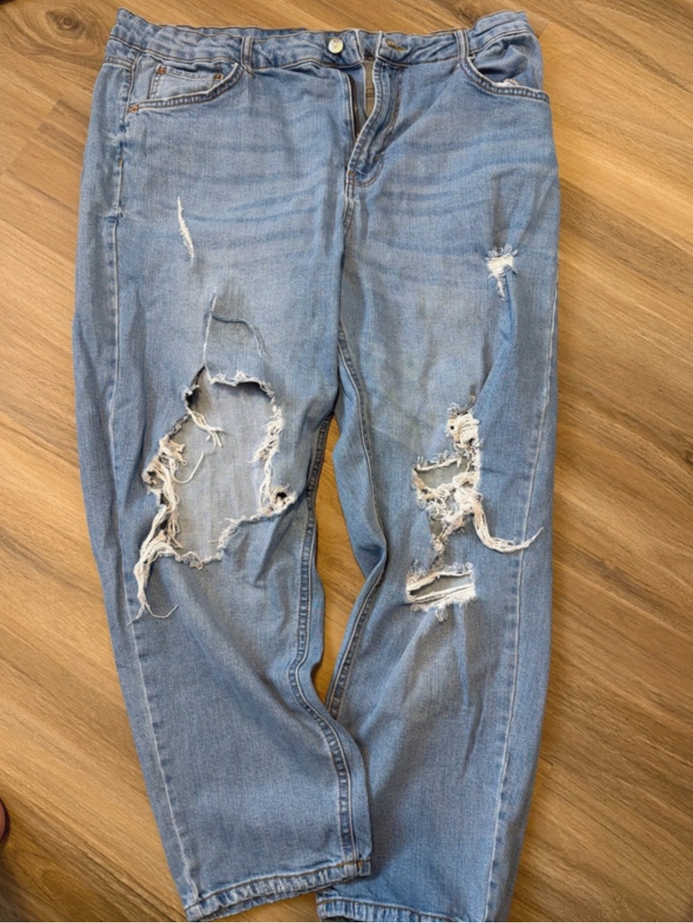 wild fable Light Blue Distressed Boyfriend Jeans